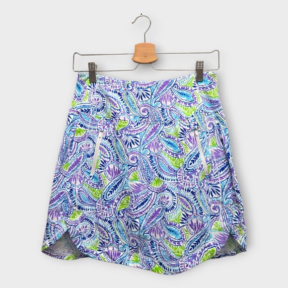 IBKUL Golf Women's Skort Paisley Print (Blue/Purple/White) - Small - Picture 1 of 2